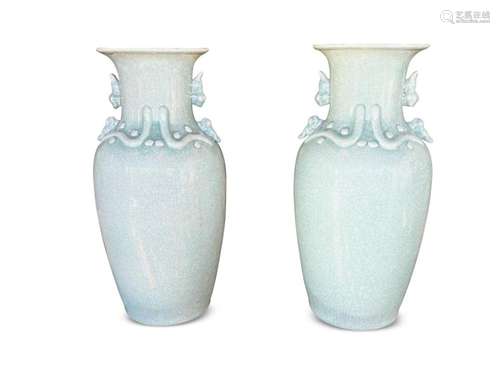 Pair of Chinese Celadon Floor Vases,