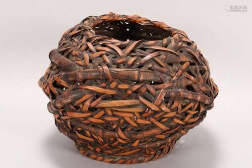 Japanese Woven Bamboo Hanakago Basket,