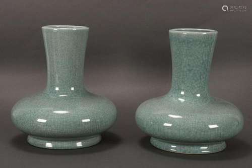 Pair of Chinese Crackle Glaze Vases,