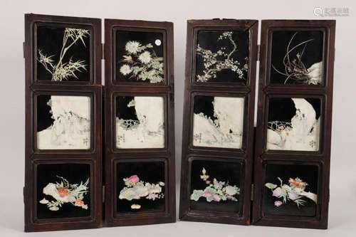 Chinese Late Qing Twelve Panel Porcelain Table