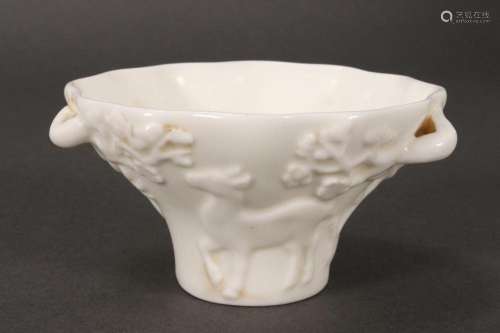 Chinese White Glaze Libation Cup,