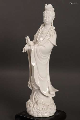 Chinese Blanc de Chine Figure of Guan Yin,