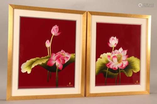 Pair of Fine Hand Embroidered Thai Works,