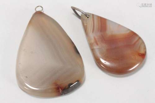 Two Agate Pendants,