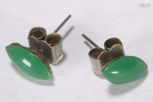 Pair of Ladies Jade Earrings,