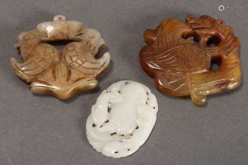 Three Chinese Jade Carvings,