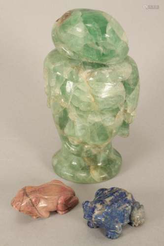 Three Carved Stone Items,