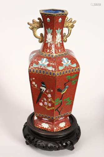 Chinese Cloisonne Vase,