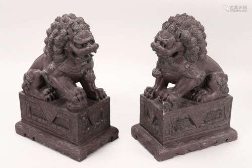 Pair of Chinese Fo Dog Figures,