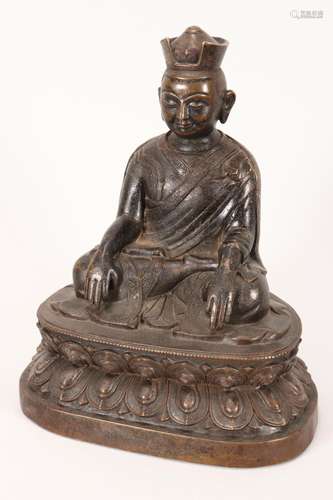 Chinese Bronze Seated Buddha,