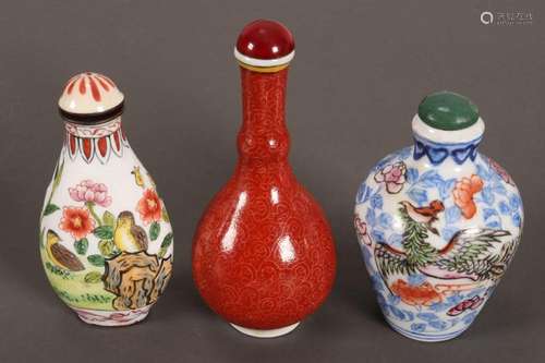 Three Chinese Snuff Bottles,