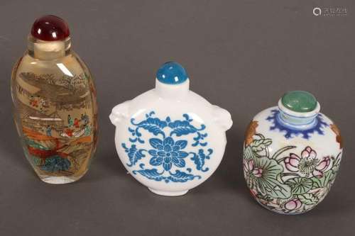 Three Chinese Snuff Bottles,