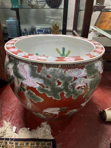 Large Chinese Porcelain Jardiniere,