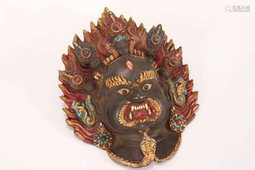 Sino-Tibetan Bronze Wall Plaque,