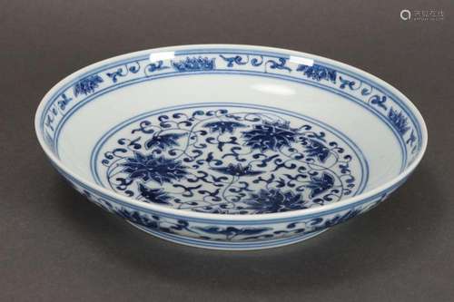 Chinese Blue and White Porcelain Dish,