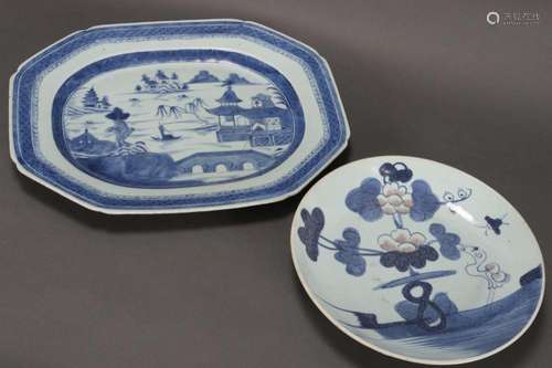 Chinese Export Porcelain Blue and White Platter,