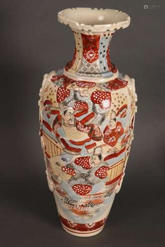 Large Satsuma Porcelain Vase,