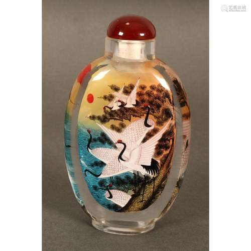 Large Chinese Inside Painted Snuff Bottle and