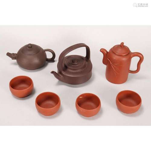 Three Yixing Teapots,