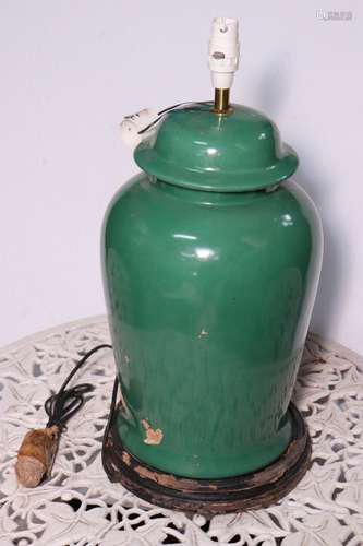 Chinese Apple Green Glaze Jar and Cover,