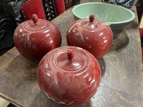 Three Chinese Jars and Covers,