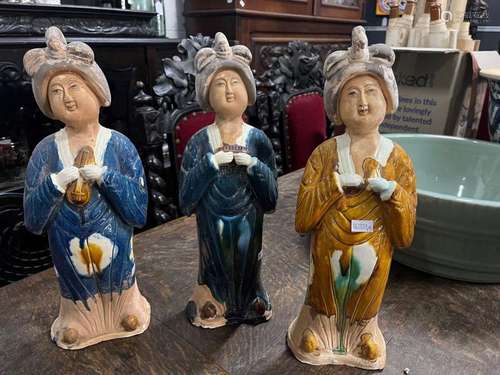 Three Chinese Tang Style Figures,