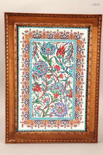 Middle Eastern Framed Tile Panel,