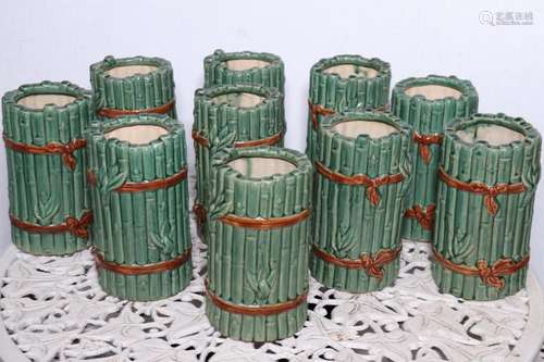 Ten Chinese Bamboo Vases,