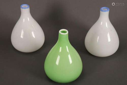 Three Contemporary Glass Vases,