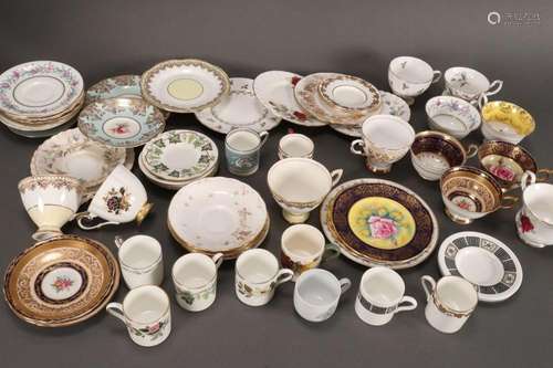 Box of Assorted Cups, Saucers and Cake Plates,