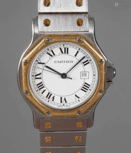 Cartier, Damenarmbanduhr Santos Ronde Octagon