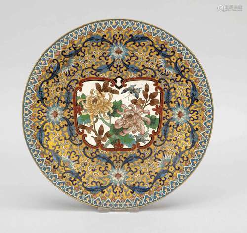 Plate enamel cloisonné, China, 20th