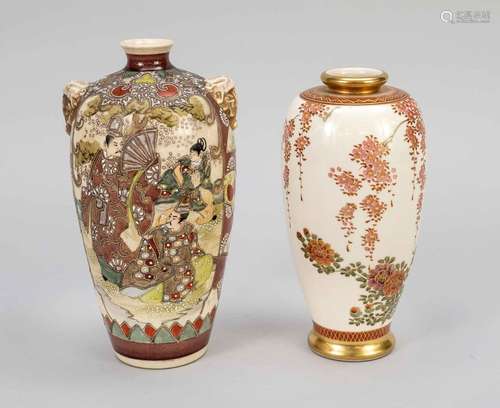 Two Satsuma vases, Japan, probably