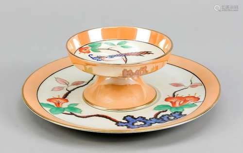 Small footed bowl on a plate, Japan