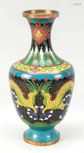 Cloisonné dragon vase, China, end o