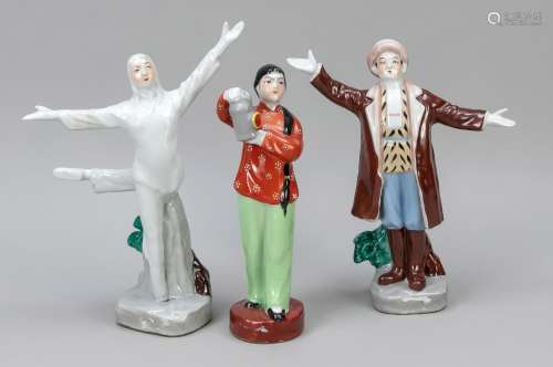 3 porcelain figures, China, Republi