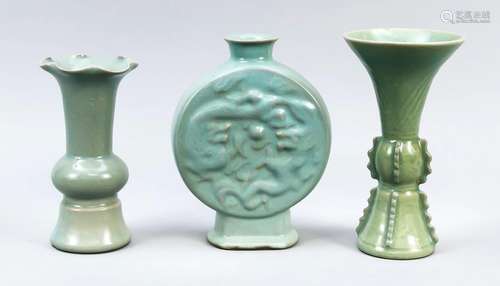 3 vases in the style of past eras,