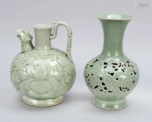 2 Yaozhou-style celadons, China, 20