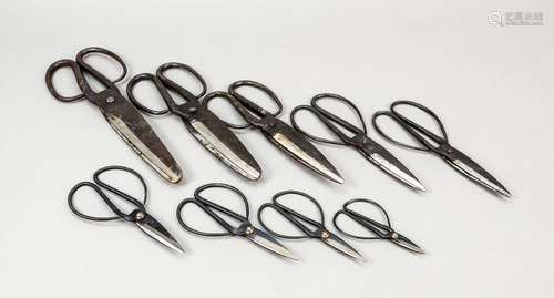 Set of 9 bonsai scissors, China, 20