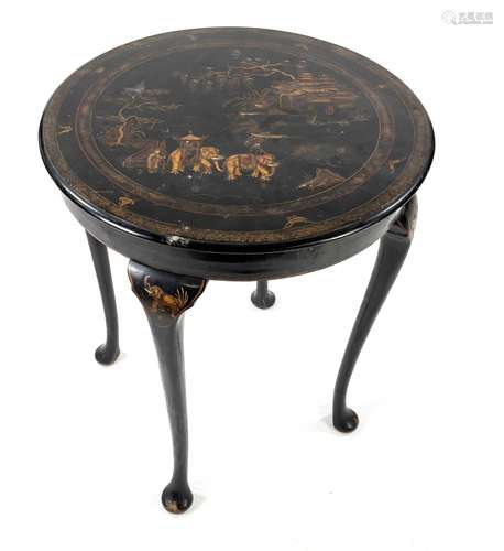 Lacquered table with chinoiserie, C