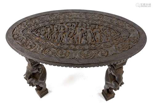 Oval table, India, 20th century, ma