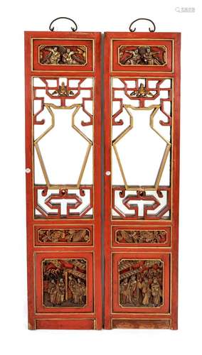 Pair of wall panels, China, Qing dy