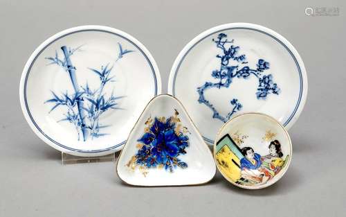 4 pieces porcelain, Japan and China