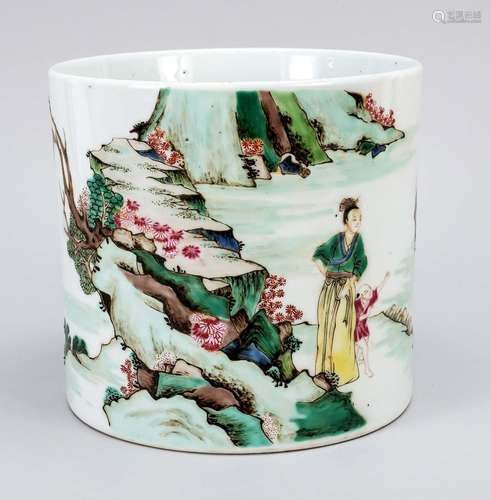 Large brush pot, China, in the Kang