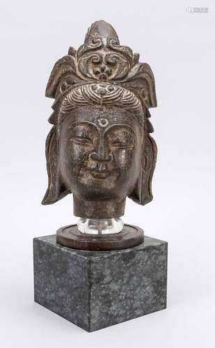 Head of a Bodhisattva, China, iron,