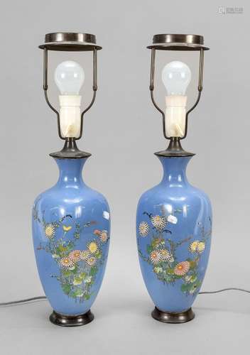 Pair of shoulder vases mounted as l