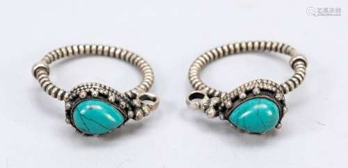 Pair of earrings, Mongolia or Nepal