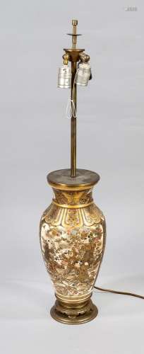 Large satsuma vase as lampstand, Ja