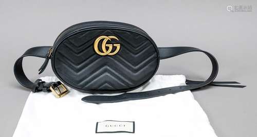 Gucci, Black Matelasse Leather Marm