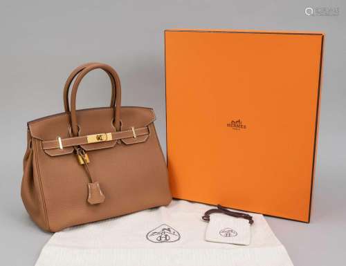 Hermes, Birkin Bag 30, cognac grain